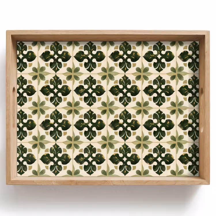 Bandeja - Patrón - Azulejos - Verde — 1