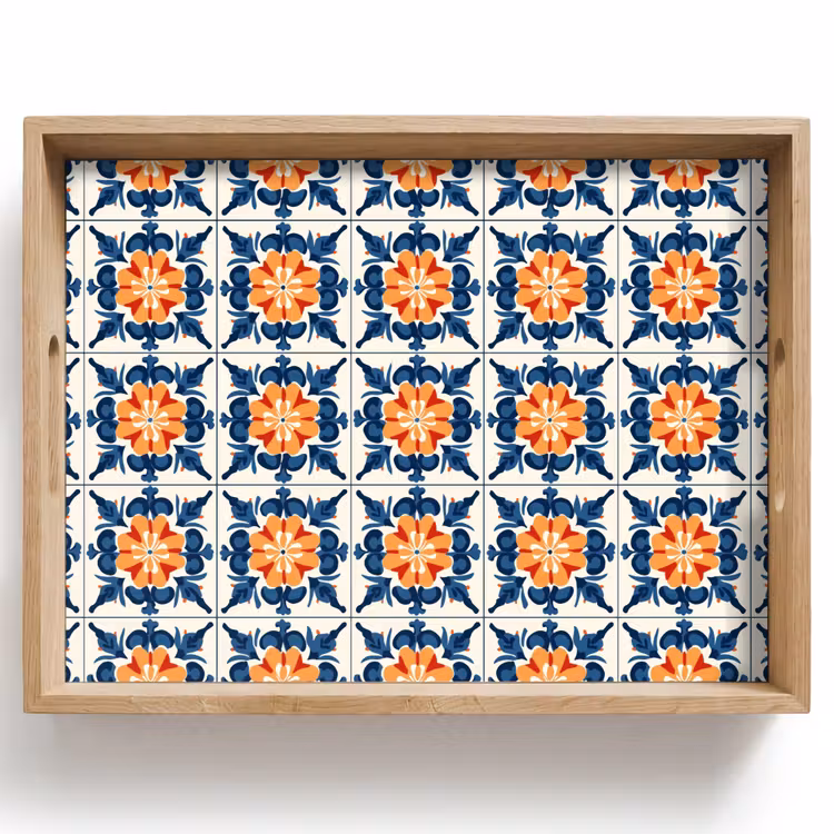 Bandeja - Tradicional - Azulejos - Naranja — 1