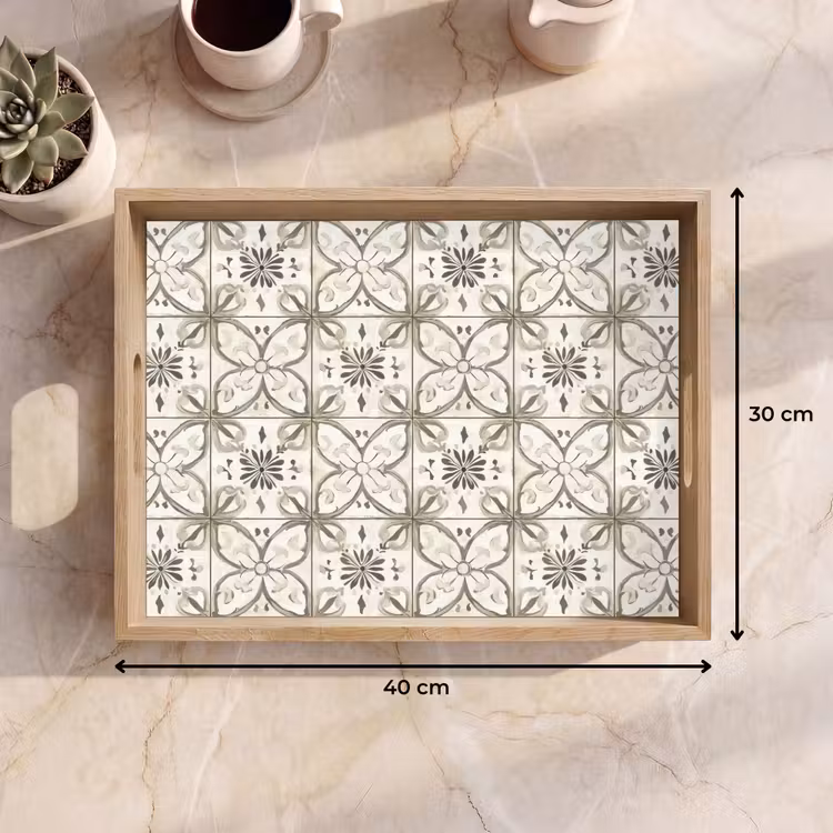 Bandeja - Antiguo - Azulejos - Beige — 7