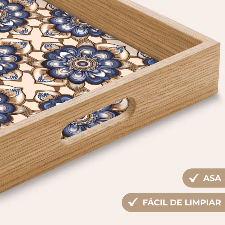 Bandeja - Floral - Adorno - Azul — 8