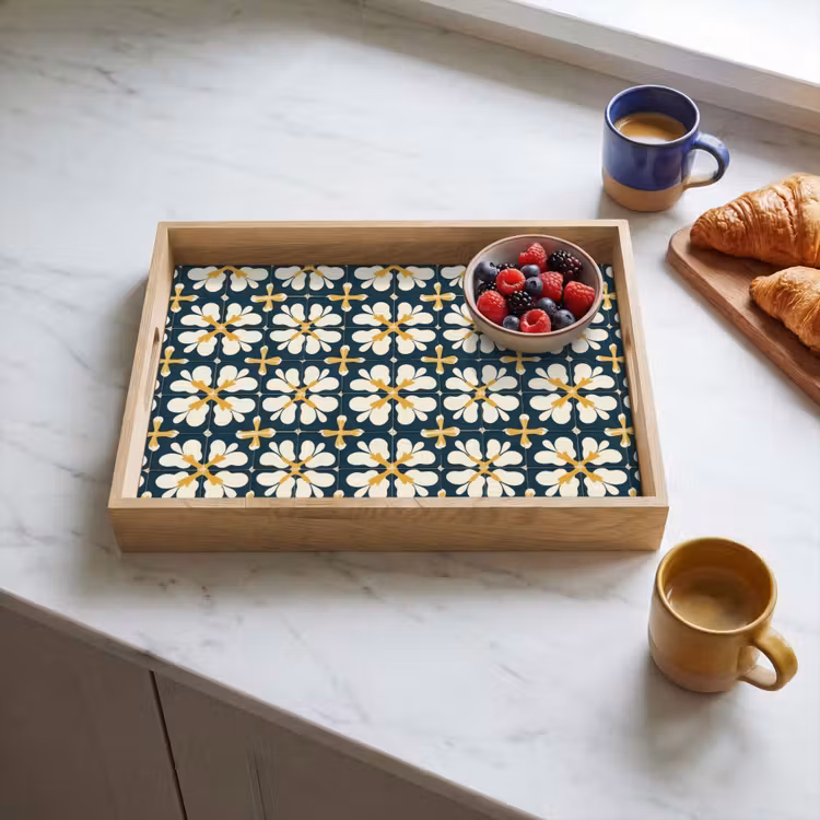 Bandeja - Motivo - Azulejo - Amarillo ocre — 3