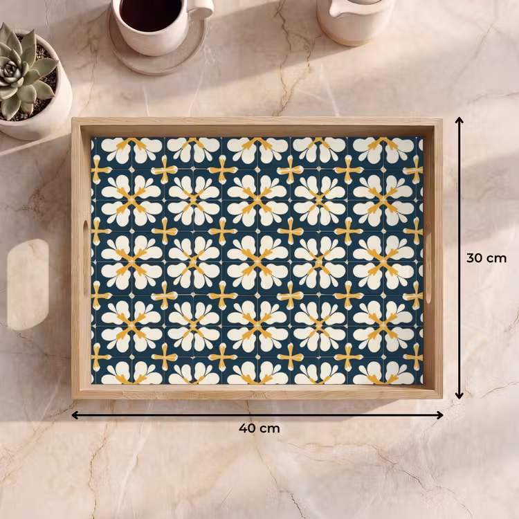 Bandeja - Motivo - Azulejo - Amarillo ocre — 7