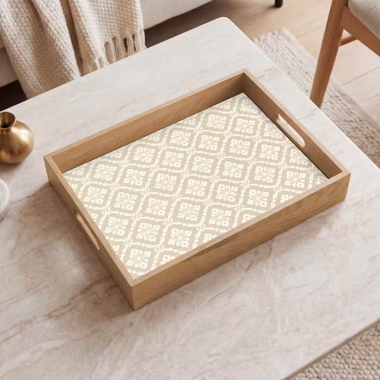 Bandeja - Floral - Adorno - Beige — 2