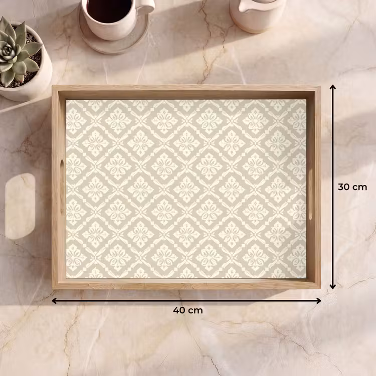 Bandeja - Floral - Adorno - Beige — 7