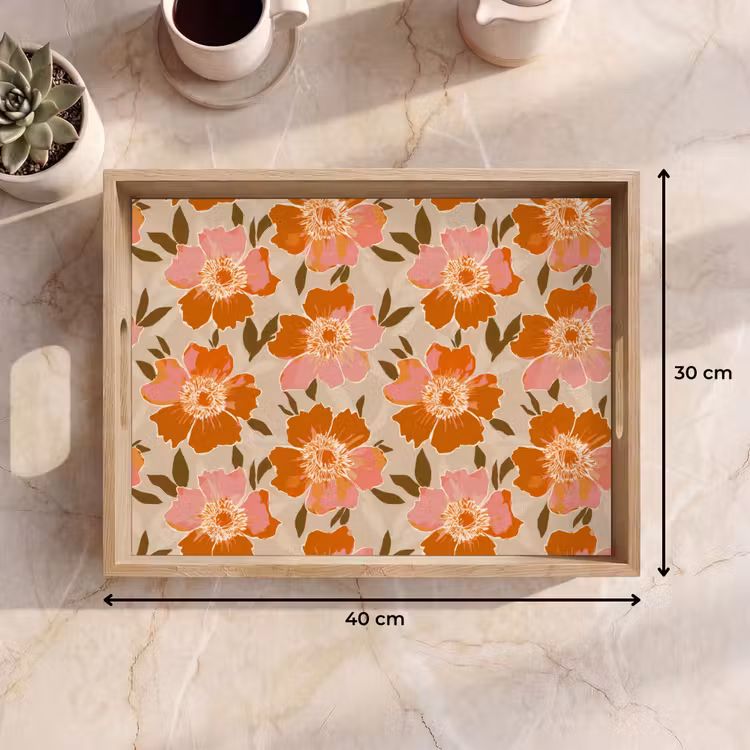 Bandeja - Flores - Motivo - Retro — 7