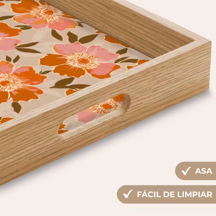 Bandeja - Flores - Motivo - Retro — 8