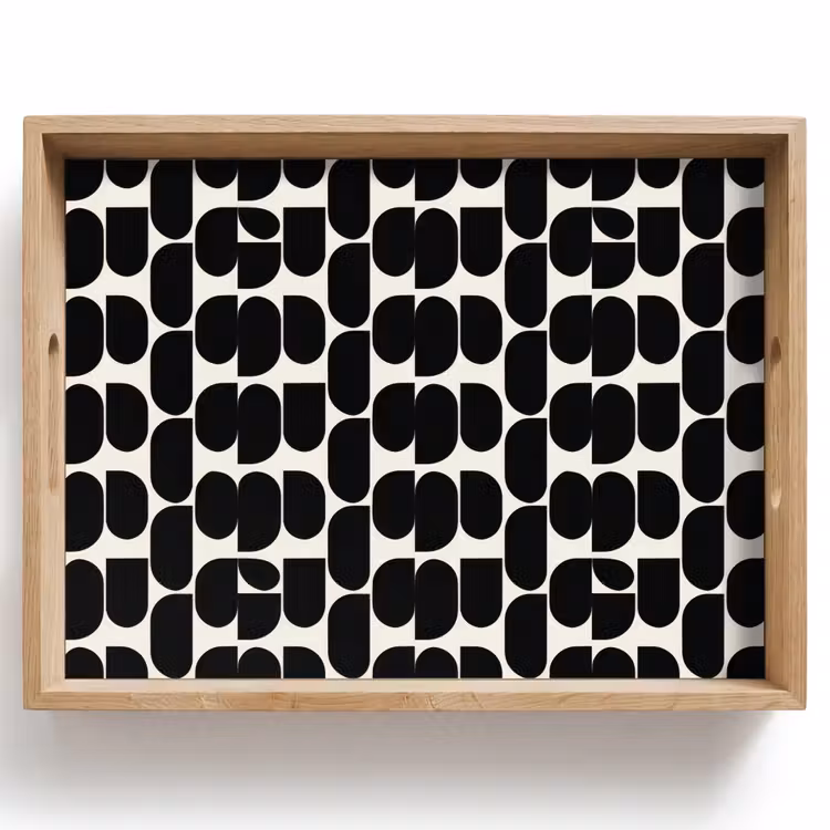 Bandeja - Moderno - Estampado - Negro — 1