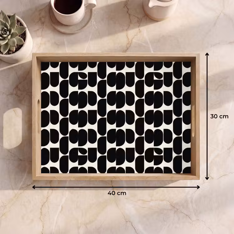 Bandeja - Moderno - Estampado - Negro — 7