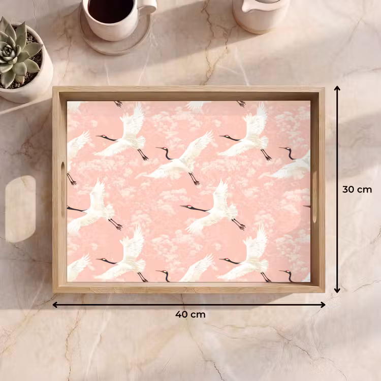 Bandeja - Grulla - Flor - Rosa — 7