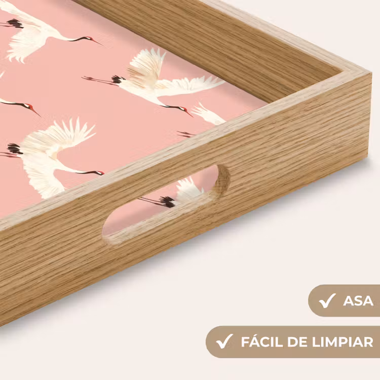 Bandeja - Moderno - Grullas - Rosa — 8