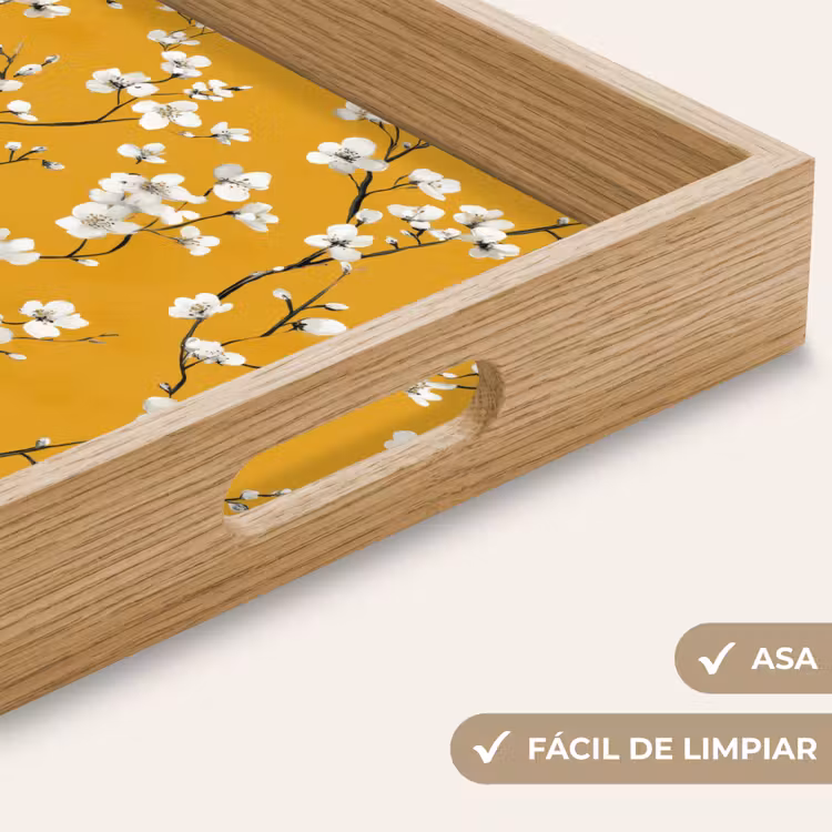 Bandeja - Rama en flor - Acuarela - Amarillo — 8