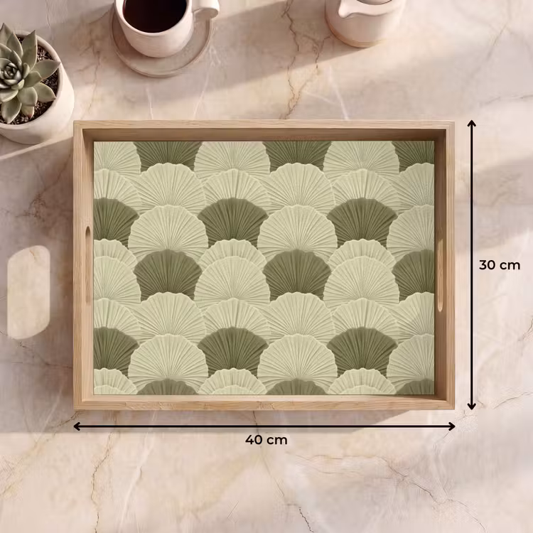 Bandeja - Hojas - Textura - Verde — 7