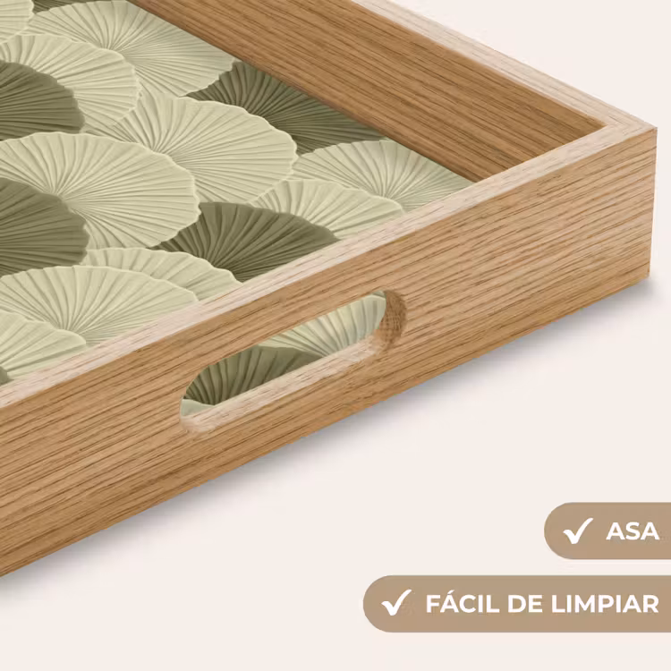 Bandeja - Hojas - Textura - Verde — 8