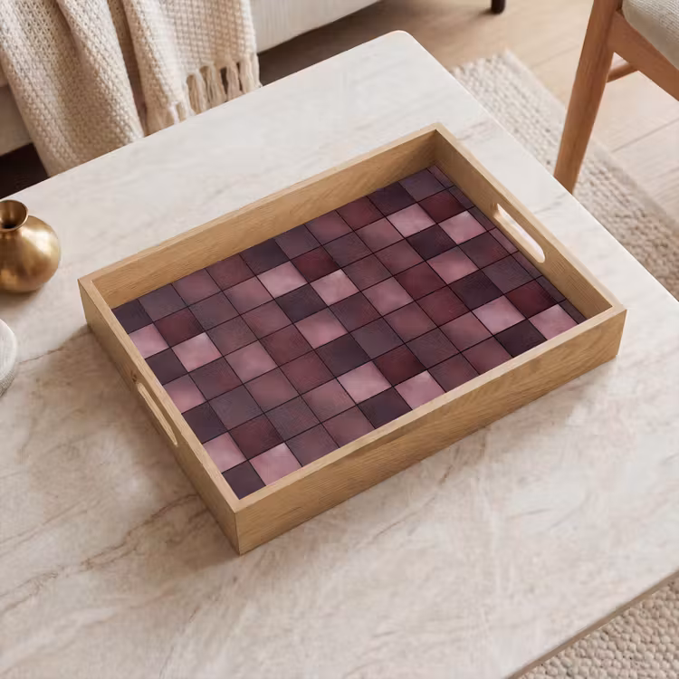 Bandeja - Cuadrado - Azulejo - Motivo - Morado — 2