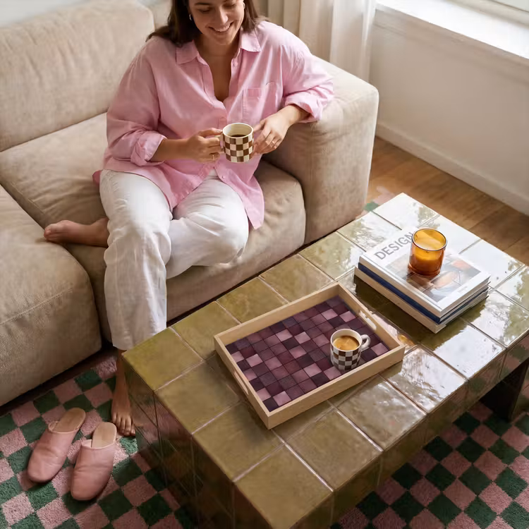 Bandeja - Cuadrado - Azulejo - Motivo - Morado — 4