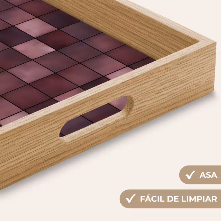 Bandeja - Cuadrado - Azulejo - Motivo - Morado — 8