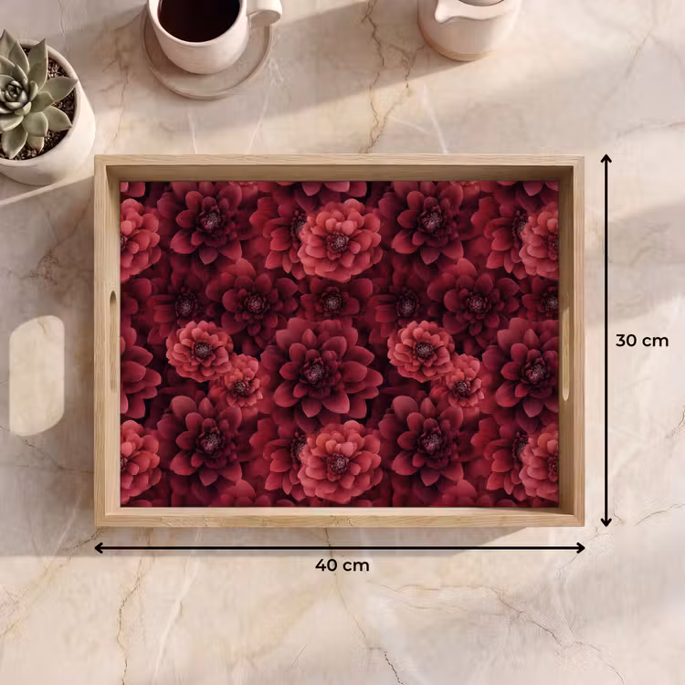 Bandeja - Dalias - Flores - Rojo — 7