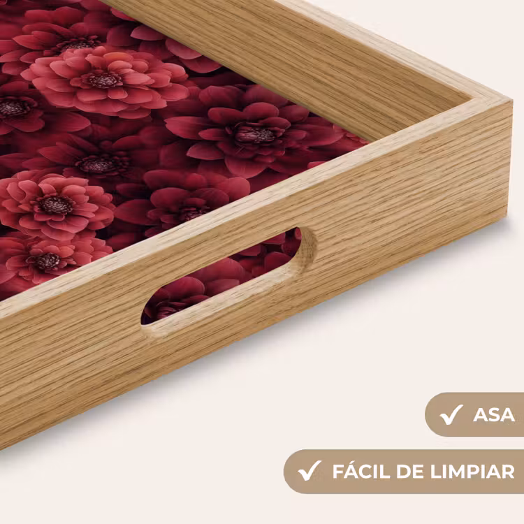 Bandeja - Dalias - Flores - Rojo — 8