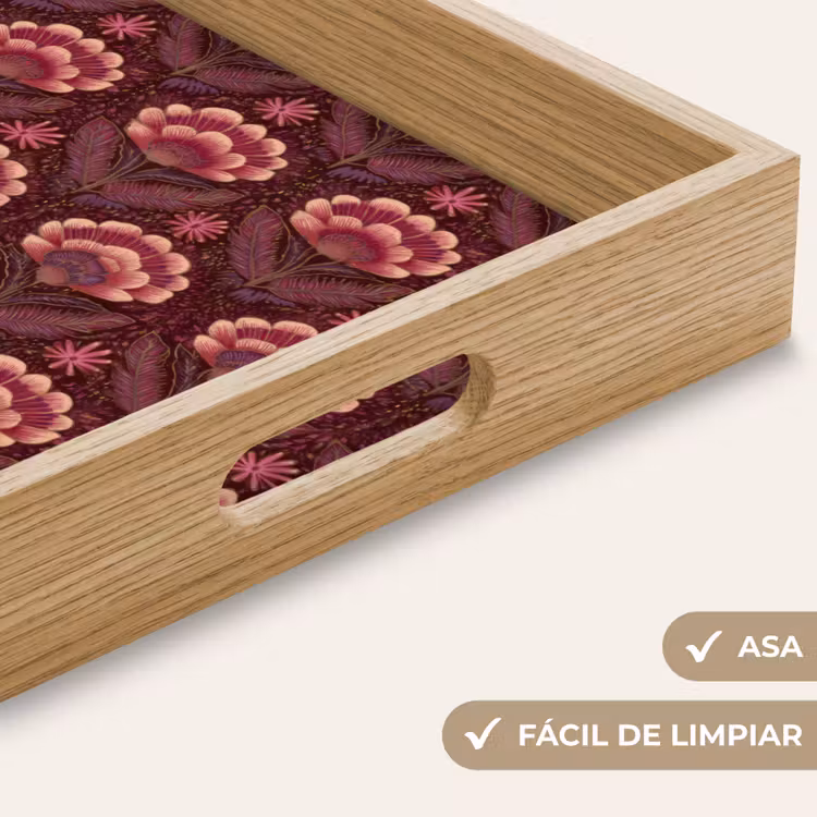 Bandeja - Flores - Abanico - Morado — 8