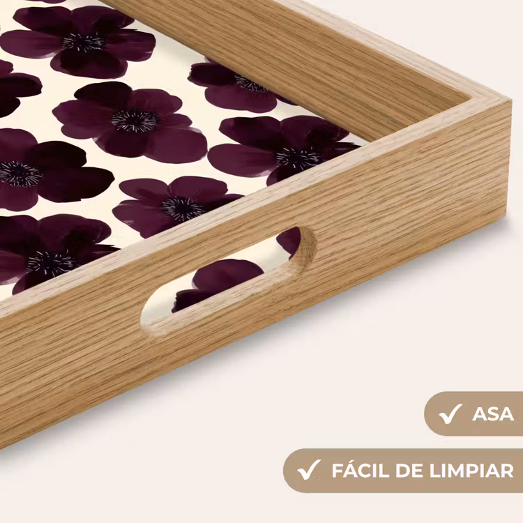 Bandeja - Flores - Acuarela - Morado — 8