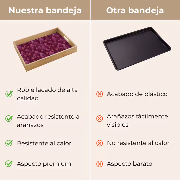 Bandeja - Hojas - Patrón - Borgoña — 9