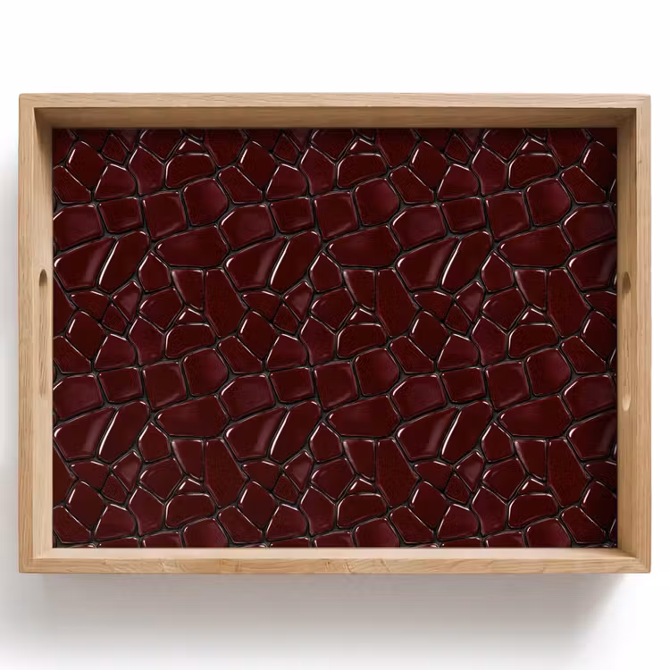 Bandeja - Mosaico - Azulejo - Rojo burdeos — 1