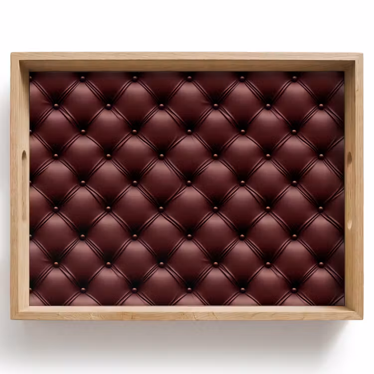 Bandeja - Piel - Estampado - Burdeos — 1