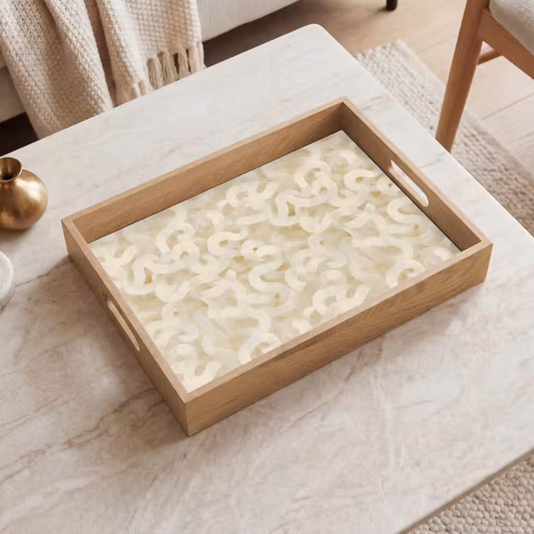 Bandeja - Abstracto - Líneas - Beige — 2