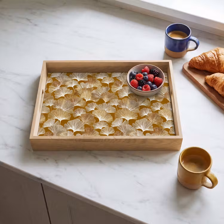 Bandeja - Ginkgo - Hojas - Oro — 3