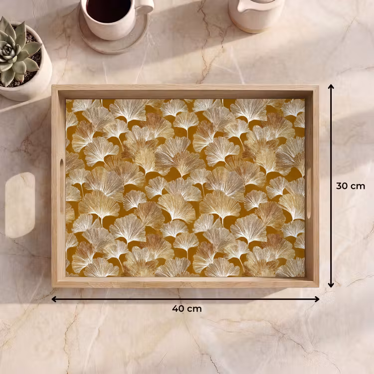 Bandeja - Ginkgo - Hojas - Oro — 7