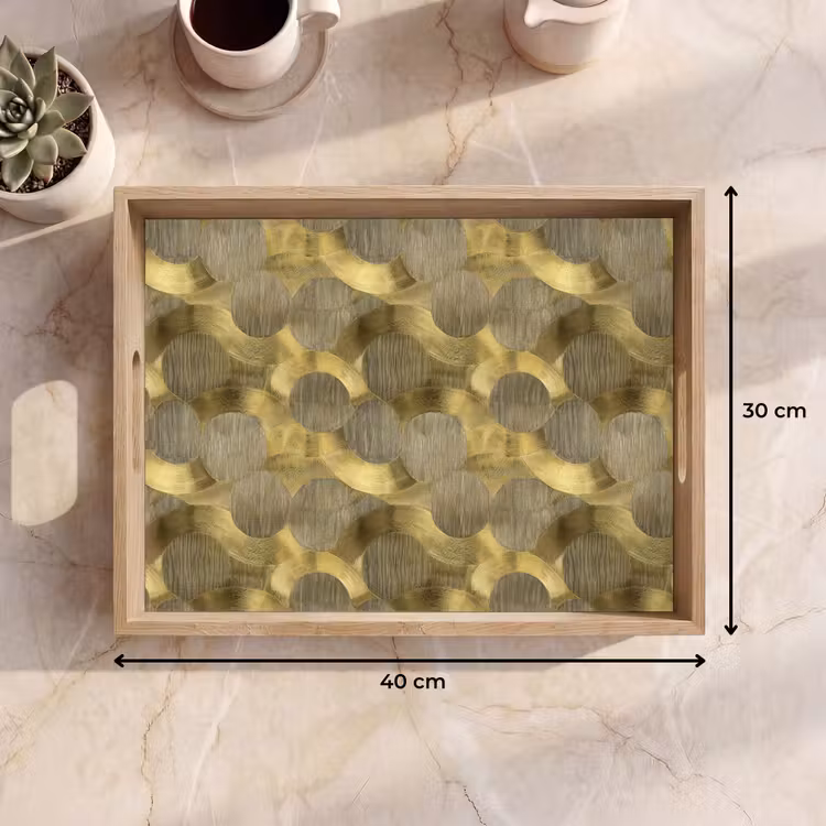 Bandeja - Moderno - Geométrico - Dorado — 7