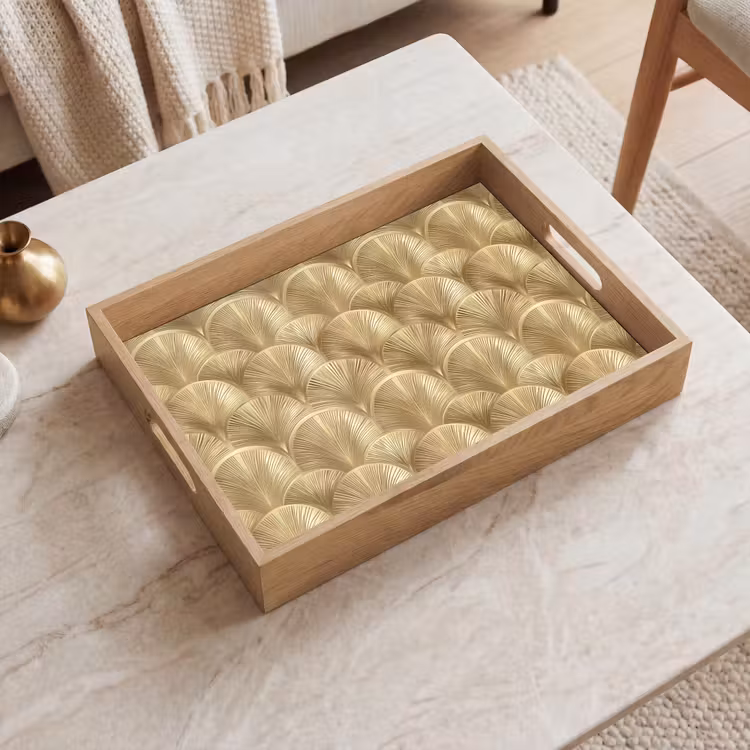Bandeja - Patrón - Abanico - Oro — 2