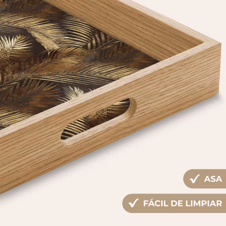 Bandeja - Tropical - Hojas - Oro — 8