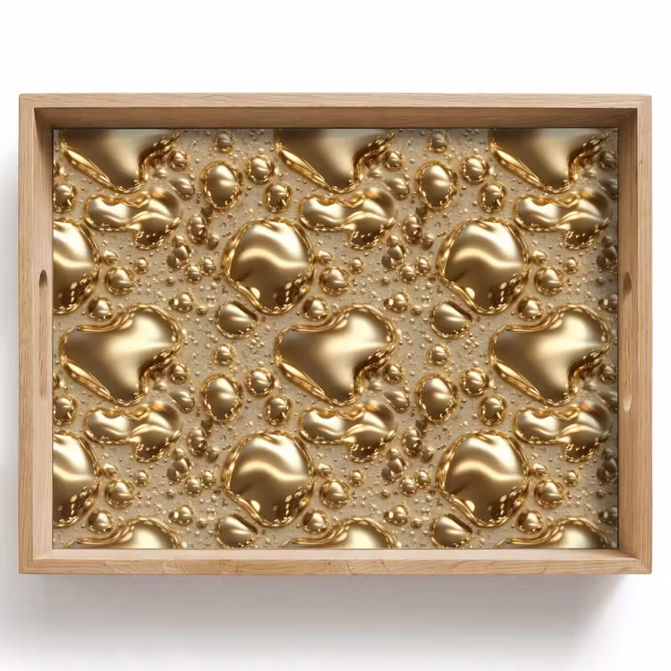 Bandeja - Gotas - Orgánico - Oro — 1