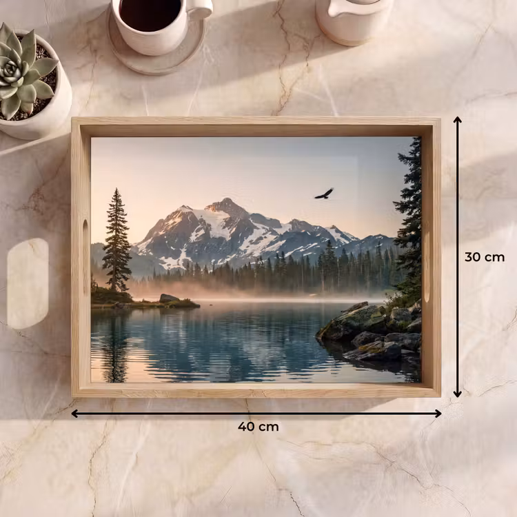 Bandeja - Montañas - Agua - Árboles — 7