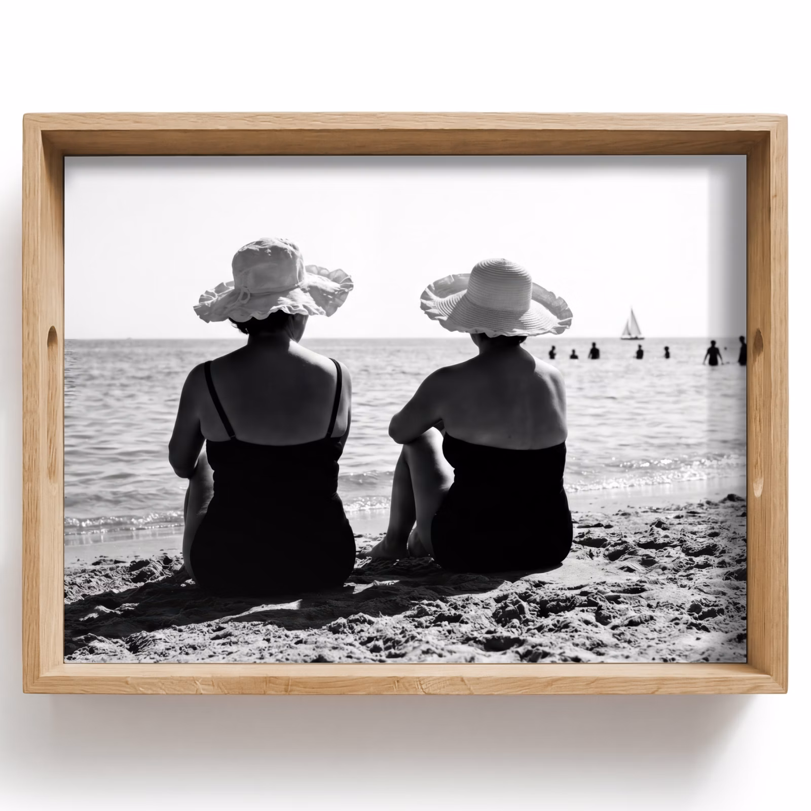 Bandeja - Mujer - Sombrero para el sol - Playa - Negro - Blanco — 1
