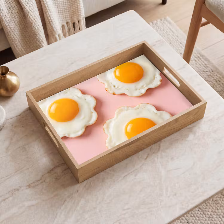 Bandeja - Huevos - Flor - Rosa — 2
