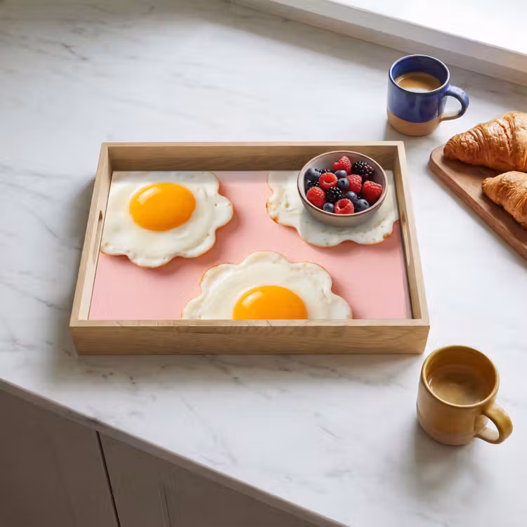 Bandeja - Huevos - Flor - Rosa — 3