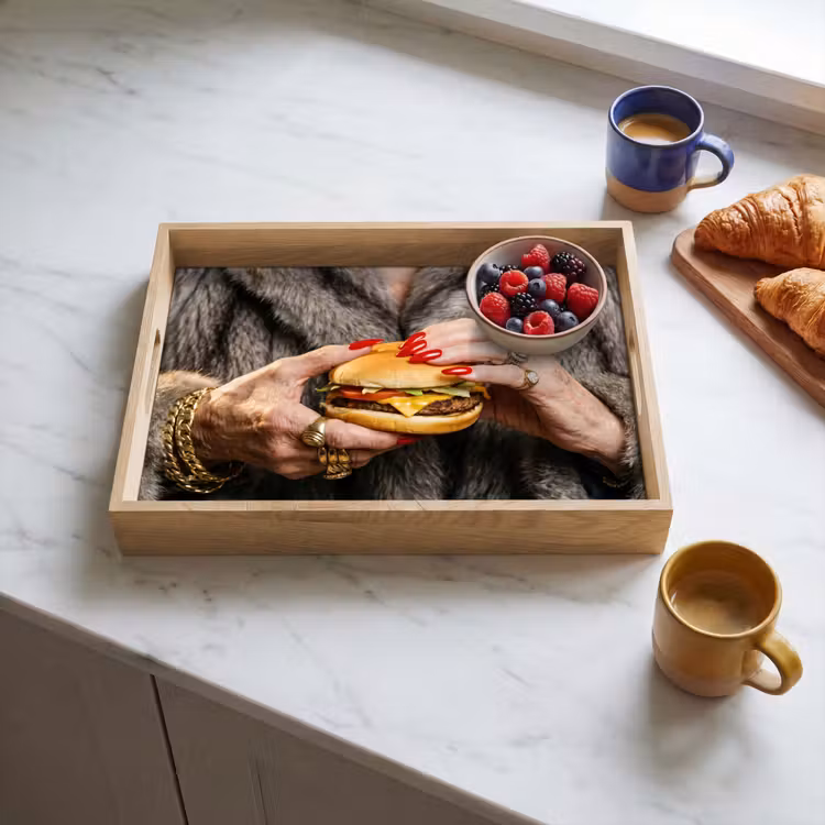 Bandeja - Mujer - Hamburguesa - Abrigo de piel — 3