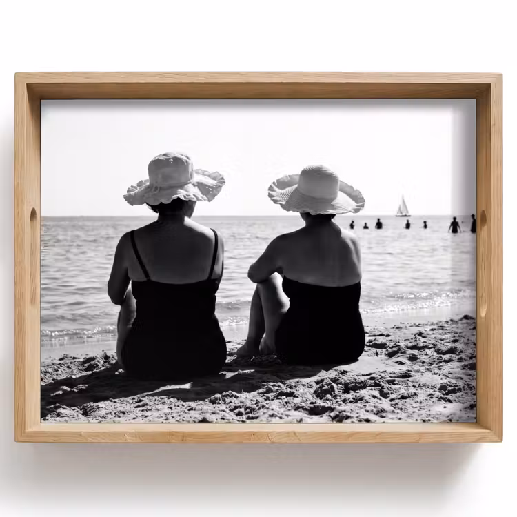 Bandeja - Mujer - Sombrero para el sol - Playa - Negro - Blanco — 1