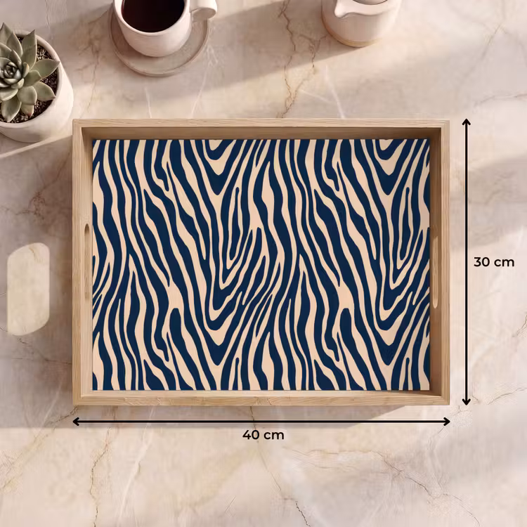 Bandeja - Cebra - Estampado - Azul - Beige — 7