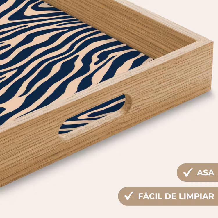 Bandeja - Cebra - Estampado - Azul - Beige — 8