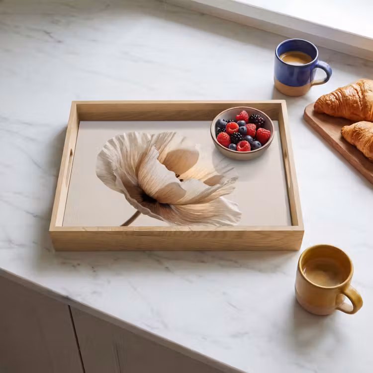 Bandeja - Flor - Beige - Crema — 3