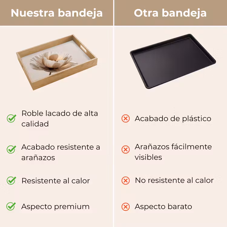 Bandeja - Flor - Beige - Crema — 9