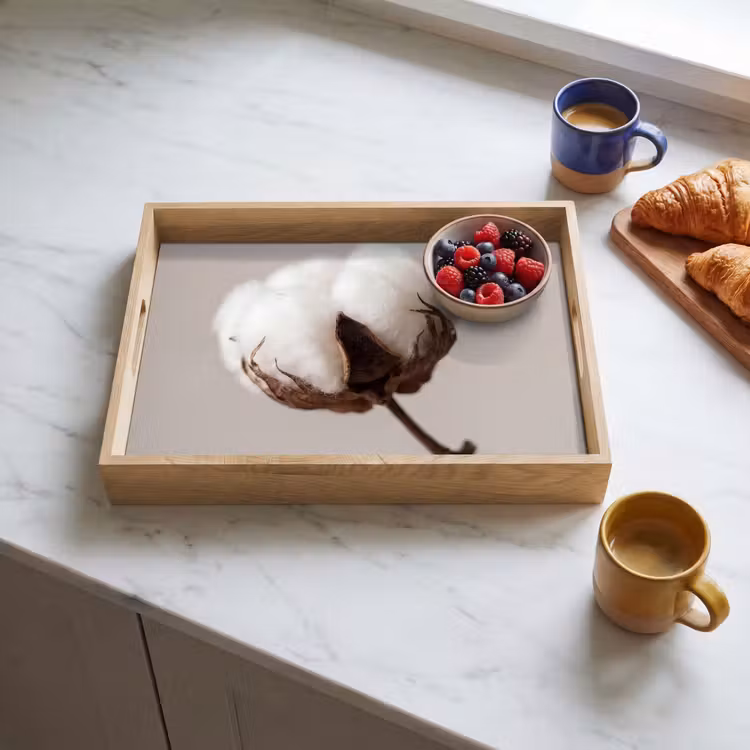 Bandeja - Bola de algodón - Minimalista - Blanco — 3