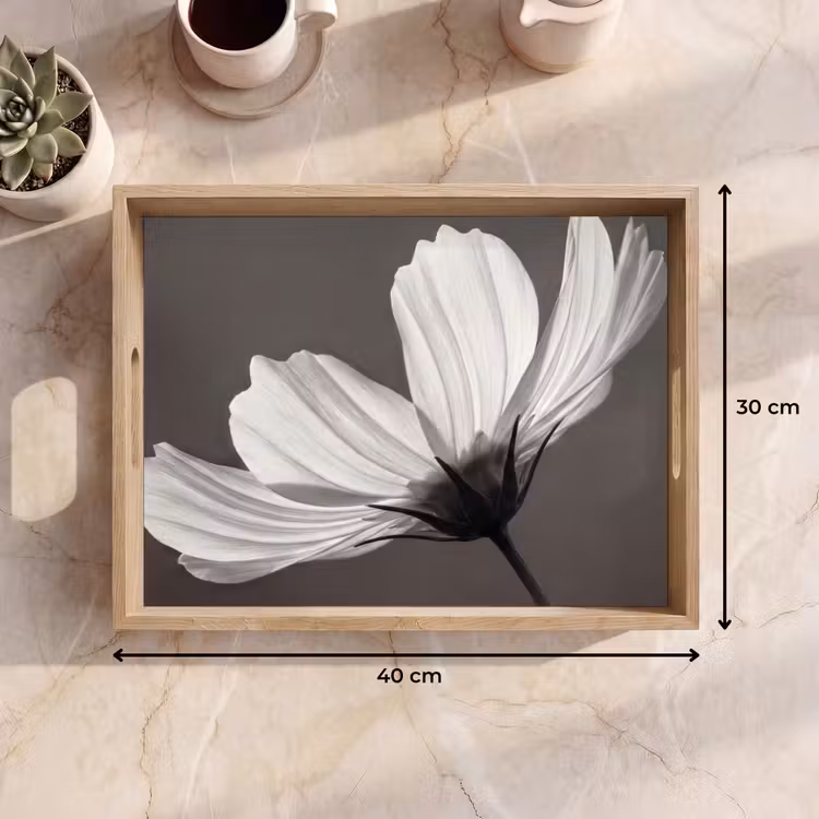 Bandeja - Flor - Minimalista - Negro - Blanco — 7