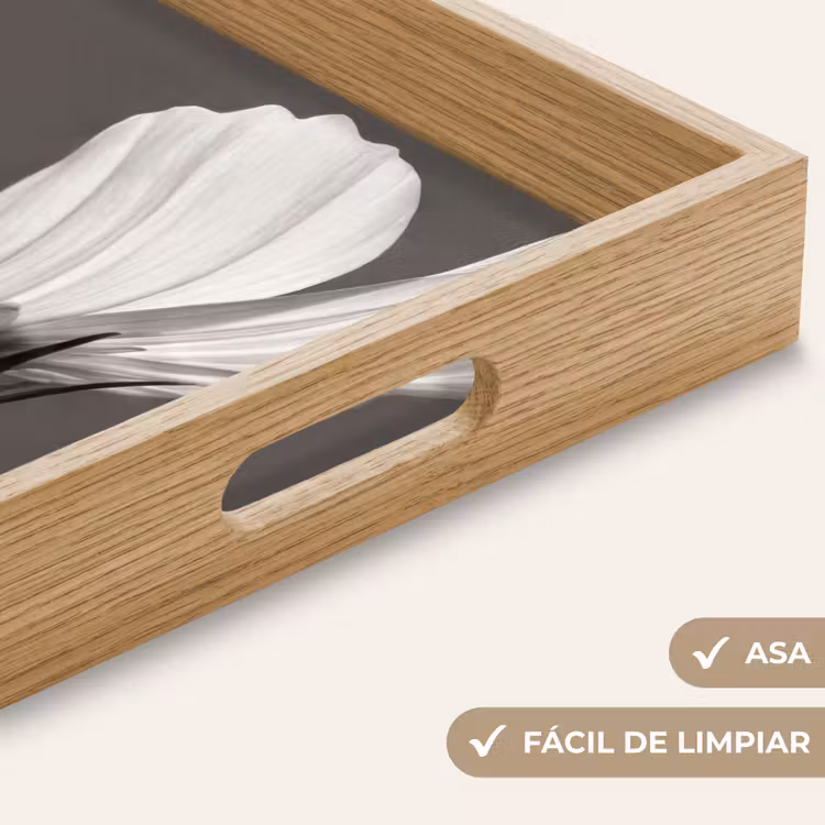 Bandeja - Flor - Minimalista - Negro - Blanco — 8