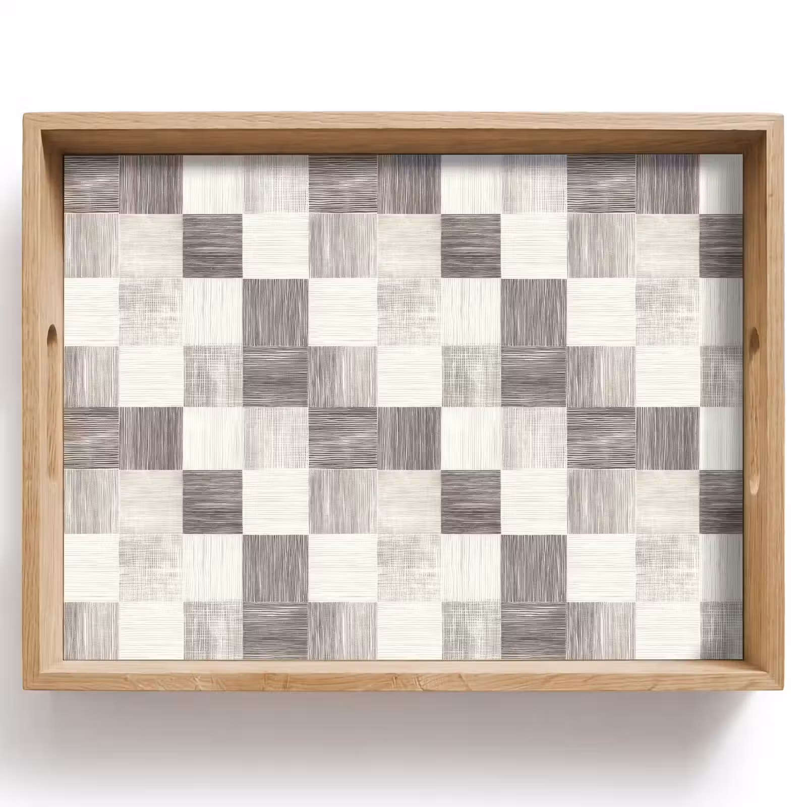 Bandeja - Patrón - Tablero de ajedrez - Grano de madera — 1