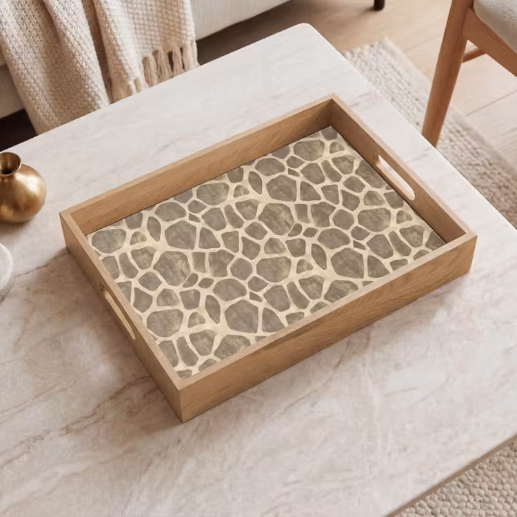 Bandeja - Jirafa - Estampado - Beige - Marrón — 2