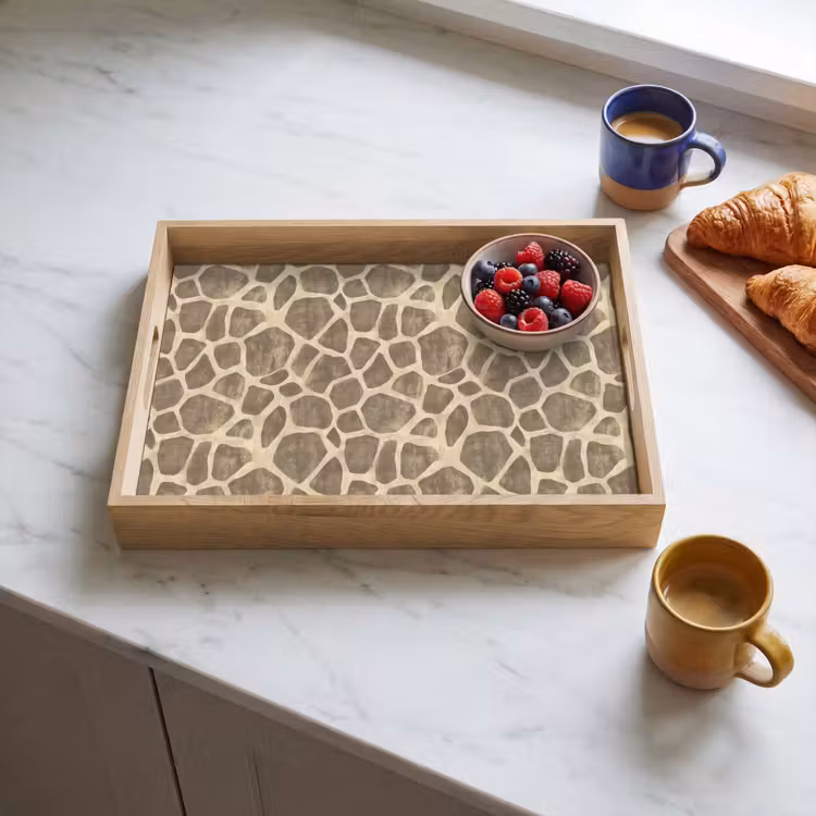Bandeja - Jirafa - Estampado - Beige - Marrón — 3